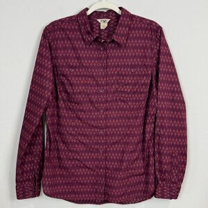 Duluth Trading Co Organic Cotton Burgundy Shirt L